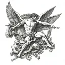 Inspired by the Sistine Chapel, Courage and Persistence. A tattoo which illustrates ambition and the desire for success. tattoo design idea