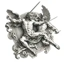 Inspired by the Sistine Chapel, Courage and Persistence. A tattoo which illustrates ambition and the desire for success. tattoo design idea