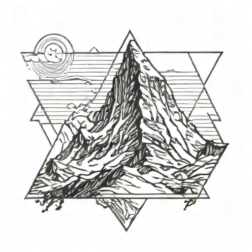 matterhorn triangle border tattoo design idea