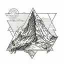 matterhorn triangle border tattoo design idea