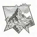 matterhorn triangle border tattoo design idea