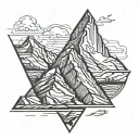 matterhorn triangle border tattoo design idea