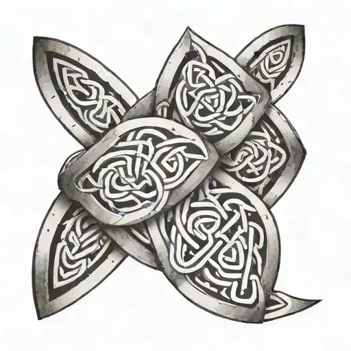 a celtic knot band wrapped around a forearm just below the elbow  tattoo design idea