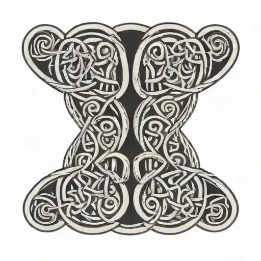 celtic knot intertwined pictish wave boarder tattoo design idea