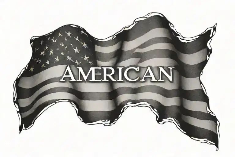 American flag with the name jones in the middle of the lines tattoo design idea