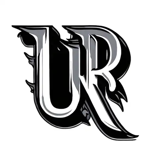 letters U and R incorporated together tattoo design idea