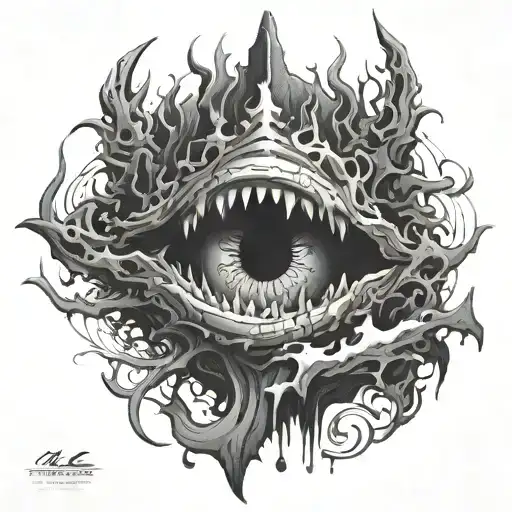 the dark and lonely abyss tattoo design idea