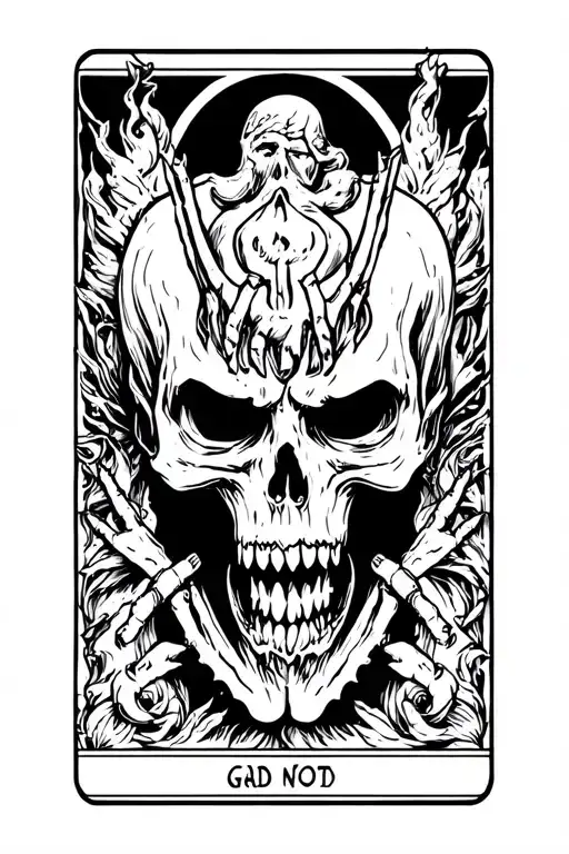 fear god not death tarot card tattoo design idea