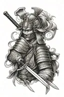 Catholic samurai tattoo design idea