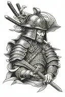 Catholic samurai tattoo design idea