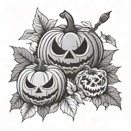 Halloween Autumn tattoo design idea