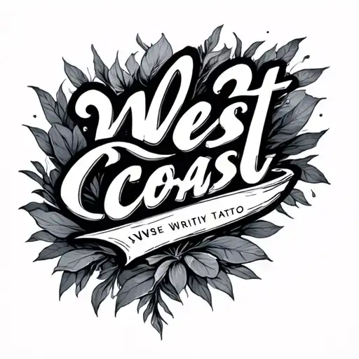 west coast writing poetry tattoo design idea