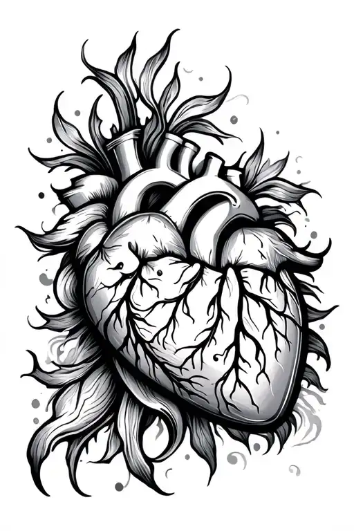Aquarius Resilient Healing heart tattoo design idea