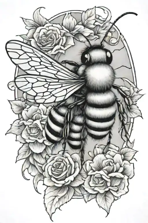 killer bee sitting alone tattoo design idea