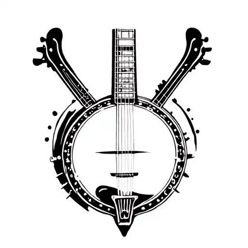 banjo tattoo design idea