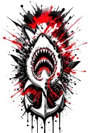 shark, anchor intertwined tattoo design idea