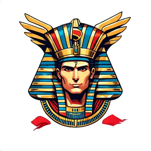 King Tut Superman logo tattoo design idea