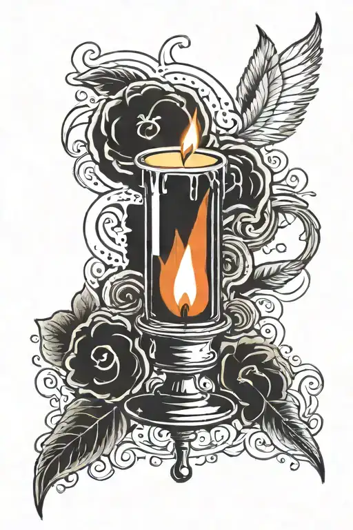 candle burning at both tattoo design idea