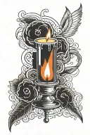candle burning at both tattoo design idea