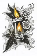 candle burning at both tattoo design idea