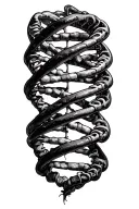 double helix dna strand tattoo design idea