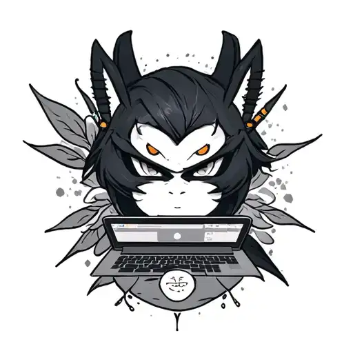 anbu tattoo with laptop tattoo design idea