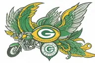 Green Bay packers with wings   tattoo design idea