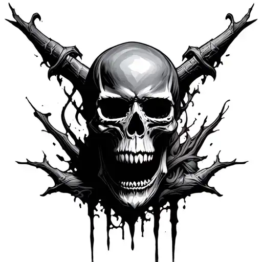 I want a sinister skull tattoo tattoo design idea