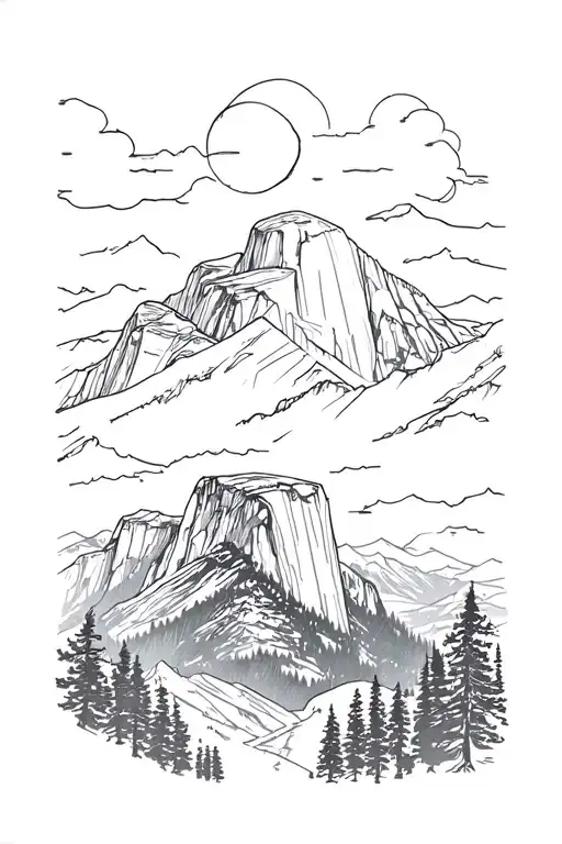 Half Dome Yosemite National Park tattoo design idea
