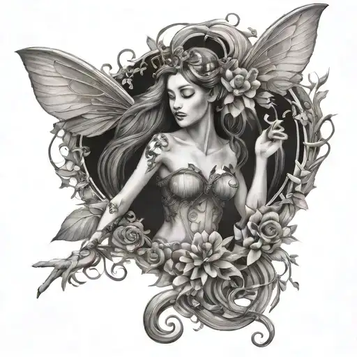 fairy music nature infinite love tattoo design idea
