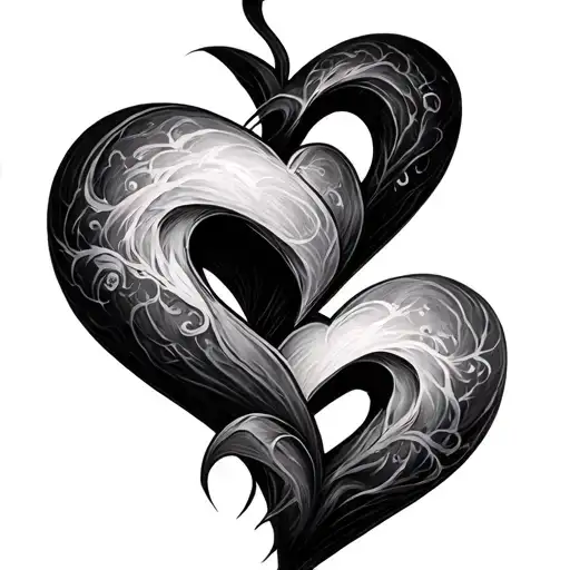3 names connected by hearts intertwined tattoo design idea