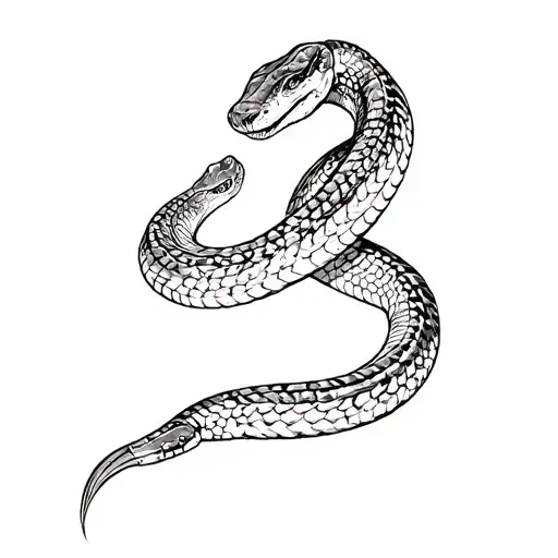 a simple sketch a rattle snake tattoo design idea