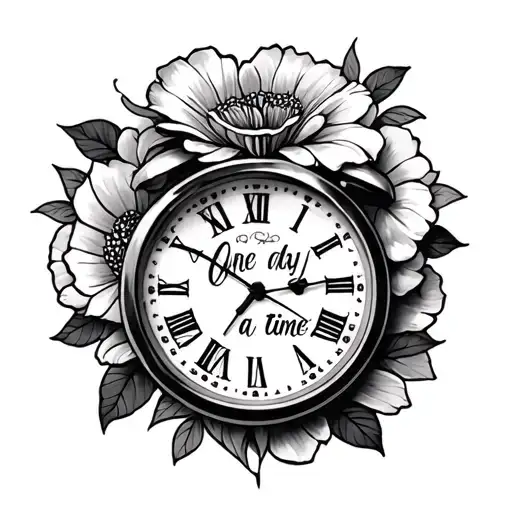one day at a time piece tattoo design idea
