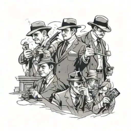 mafia scene tattoo design idea