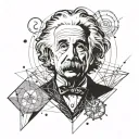 Make a metaphysical tatto with Albert Einstein on it. Make some stars, celestial bodies, Write the equation e=mc2, make  tattoo design idea