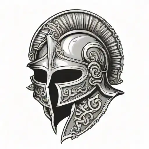 Anicent roman helmet with spqr below it tattoo design idea