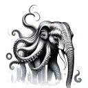 octopus elephant Burj khalifa tattoo design idea