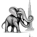 octopus elephant Burj khalifa tattoo design idea
