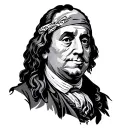 benjamin franklin with bandana tattoo design idea