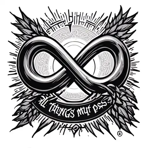"all things must pass" infinity symbol opie ortiz style tattoo design idea