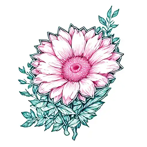 fan with flower growing tattoo design idea