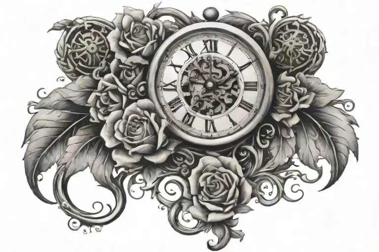 clock birth time clock tattoo design idea