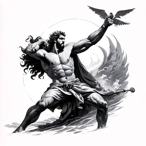 odysseus fighting tattoo design idea