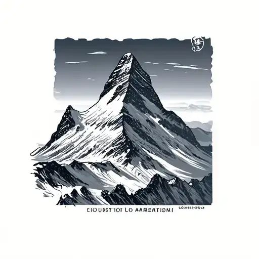 Matterhorn on the postcard style tattoo tattoo design idea