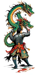 Knight Fighting Against Dragon tattoo design idea