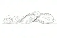 wave line drawing including a single tattoo design idea