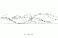 wave line drawing including a single tattoo design idea