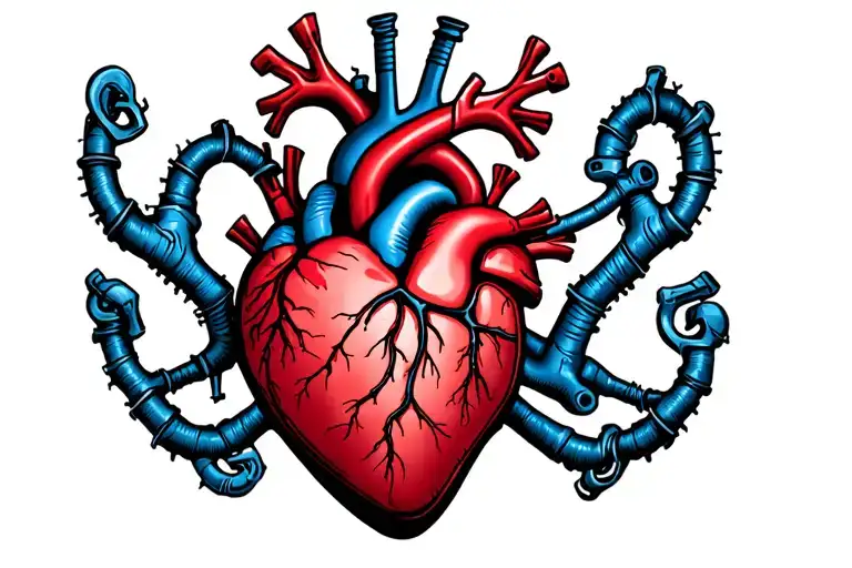 drug abuse heart surgery tattoo design idea