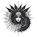 infinite otherworldly deity tattoo design idea