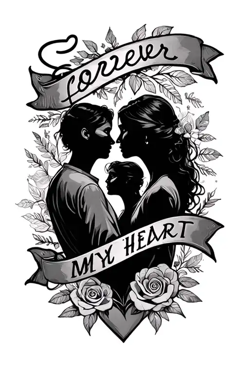 "Forever my heart" daddy daughter tattoos tattoo design idea